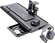Klearlook Keyboard Tray under Desk with 360° Rotation, Adjustable Ergonomic Comp