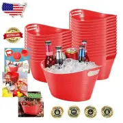 Elegant 24-Pc Oval Storage Tub Set in Red – 4.5L Drink Cooler for Gatherings