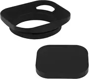 [Haoge] LH-E2P 49mm Square Metal Screw-in Lens Hood Hollow Out Designed with Cap for Leica Rangefinder Camera with 49mm E49 Filter Thread Lens Black