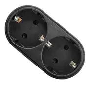 Upgrades Electrical Socket Adapter Expands One to Two Outlets PP Power Socket Black