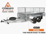 8x5 Tandem Caged Trailer Dual Axle 450mm High Sides with Cage Hot Dipped Gal Qld