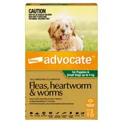 Advocate Green Spot-On Flea & Worming Treatment <4kg Dog 3pk