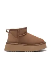 UGG Women Boots Ultra Mini Platform Classic Sheepskin Wool Lining Suede Upper