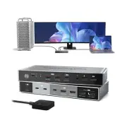 Dual Monitor KVM Switch Docking Station 4K@60Hz for 2 Computers Sharing Keybo...