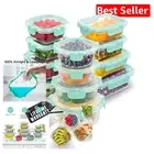 Teal Glass Storage Containers - Stackable, Microwave & Dishwasher Safe