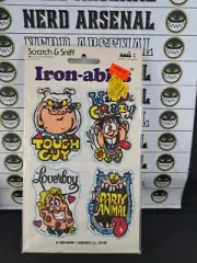 vintage Scratch And Sniff Iron-Ables Iron-On Stickers Patches Tough guy 1984