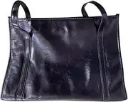 [TOMVAES] Larger Capacity Leather Tote Bags, Fashion Shoulder Bags, Minimalist Design Teacher Bag, Bags with Zippers, Suitable for Working School Travel (Black)