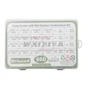 960Pcs Stainless Steel Phillips Cross Head Screws Bolt Nut Washer Assortment Set