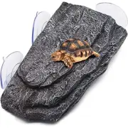 Turtle Floating Basking Platform - Artificial Bark 8.6*5.1*1.6 Inches Grey