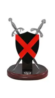 Saint Patrick Miniature Shield and Sword Letter Openers with Display Stand - NIB