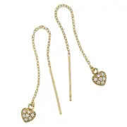 9ct Yellow Gold Silver Filled Cubic Zirconia Threader Earrings