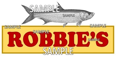 Robbie's Sign Islamorada Florida Travel Scrapbook Paper Die Cut Piece