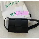 巴黎二手 BOTTEGA VENETA CASSETTE BAG 迷你款 郵差包 斜背包 黑色 666688 BV