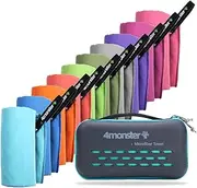 4Monster Microfibre Towels in 14 Colours, Quick-Drying Sports Towel, Absorbent, Ultra Light Travel Towel for Fitness, Sauna, Travel, Sports