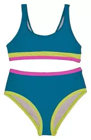 Beach Lingo L121635 Girls Lagoon Multi Venice Beach Bralette 2-Piece Set Size 12