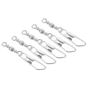 Fishing Barrel Swivel with Safety Snap, 100Pcs 11lb Carbon Steel, Silver