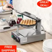 Non-Stick Single Bubble Waffle Maker W/ Timer Durable Stainless Steel 120V 1500W