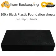 100 x PREMIUM FULL DEPTH BEEHIVE PLASTIC FOUNDATION SHEET BEE HIVE FRAME