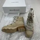 Calvin Klein Alaina Faux Shearling Boot in Light Natural Suede Size 8.5