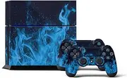 PS4 Console Designer Skin for Sony PlayStation 4 System plus Two(2) Decals for: PS4 Dualshock Controller Ice Flame