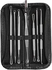 Baluue Blackhead Removal Set 7pc Extractor Kit Spatula Tips Gentle Facial Impurities