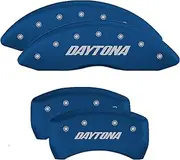 MGP Caliper Covers - Brake Caliper Covers for 2011-2023 Dodge Challenger & 2011-2023 Dodge Charger (Requires Dual Piston Front Caliper) Front and Rear Set - Engraved DAYTONA Logo (Blue)