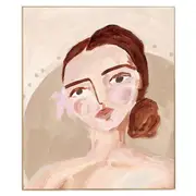 [Sleeping Giant] Painted Muse II Natural Veneer Framed Canvas - 100cm x 120cm