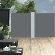 Patio Retractable Double Side Awning 170x600 cm Anthracite vidaXL