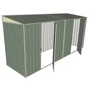 Build-A-Shed 1.2 x 4.5 x 2.0m Skillion Dual Single Hinged Side Doors Shed - Green