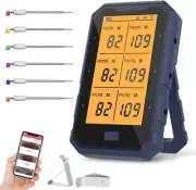 Bluetooth Meat Thermometer for Grilling Digital BBQ Cooking Thermometer 6 Probes