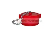 Fire Hydrant Adapter Plug and Chain 1-1/2" NST(M) Polycarbonate Red