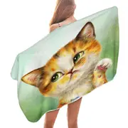 Funny Cats Whatever the Unsatisfied Kitten Microfiber Beach Towel
