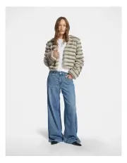 [Decjuba] Molly Cropped Faux Fur Jacket in Grey
