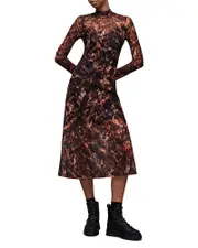 Allsaints Hanna Spark Turtleneck Midi Dress