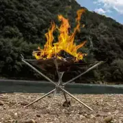 Outdoor Fire Pit Burning Rack Camping Mesh Fireplace BBQ Stove Stainless Steel