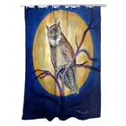 Betsy Drake Owl in Moon Shower Curtain