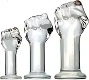 LYGHDBN BDSM Bondage Transparent Glass Hand Dildo, 3 Sizes S/M/L Big Fist Anal Dildo Sex Toys for Women Men(S)