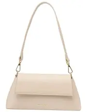 [Mocha] Ava Baguette Crossbody Bag in Beige
