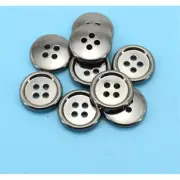 100 Pcs Round Craft Buttons 4 Holes Metallic Color Plastic Buttons for Sewing...