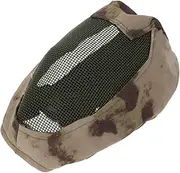 [Parliky] Outdoor Mask Head Straps Protective Fencing Mask Durable Mesh Resistance Comfortable Head Cover for Gaming and Riot Control