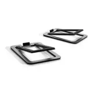 DS2M Metal Speaker Stands Pair - Tilted Steel Bookshelf Speaker Stands for PC