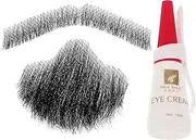 Invisible Lace Beard and Mustache Set Realistic Human Hair False Beards for Men Black/6158