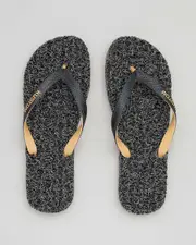 [Kustom] Kustom Men's Noodle Marle Flip Flops Slippers in Black/Tan Size 11 11 Black/Tan