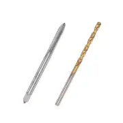 1/8-40 UN Straight Flute Tap 2.5mm Twist Drill Bit Set Titanium Plated Tools