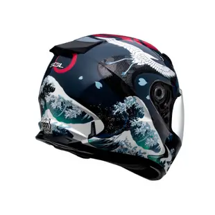 【SOL Helmets】SF-2M全罩式安全帽 (浮世繪_藍/紅) ｜ SOL安全帽官方商城