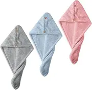 WEKADRIN Set of 3 Hair Turbans for Women Absorbent and Quick-Dry Fashionable Hair Wraps and Styling