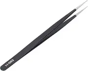 Tnfeeon ESD-11 Stainless Steel Tweezer Anti-static, Extra-fine ESD Tweezer for Mobile Phones, PCs, Semiconductors, Watches Electronics Repair, Stainless Steel with Heat Insulation, Tip