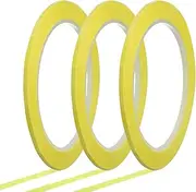 uxcell Whiteboard Tape 3mm x 66m Pinstripe Graphic Chart Line Grid Marking Tapes for Classroom Office Dry Erase Board Art, Light Yellow, Pack of 3