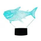 USB 3D Shark Night Light Optical Illusion Mood Lamp Nursery Home Party Decor M
