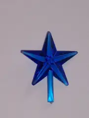 CERAMIC CHRISTMAS TREE STAR Topper Chubby Blue Medium